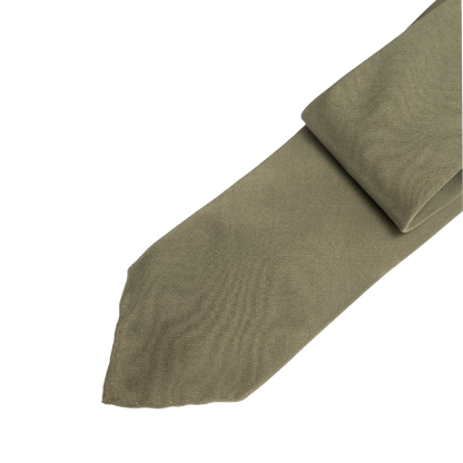 Stefano Cau | Untipped Tie Olive
