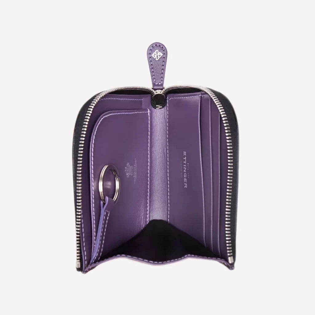 Ettinger | Sterling Zipped Curved Wallet W/ Key Strap Purple