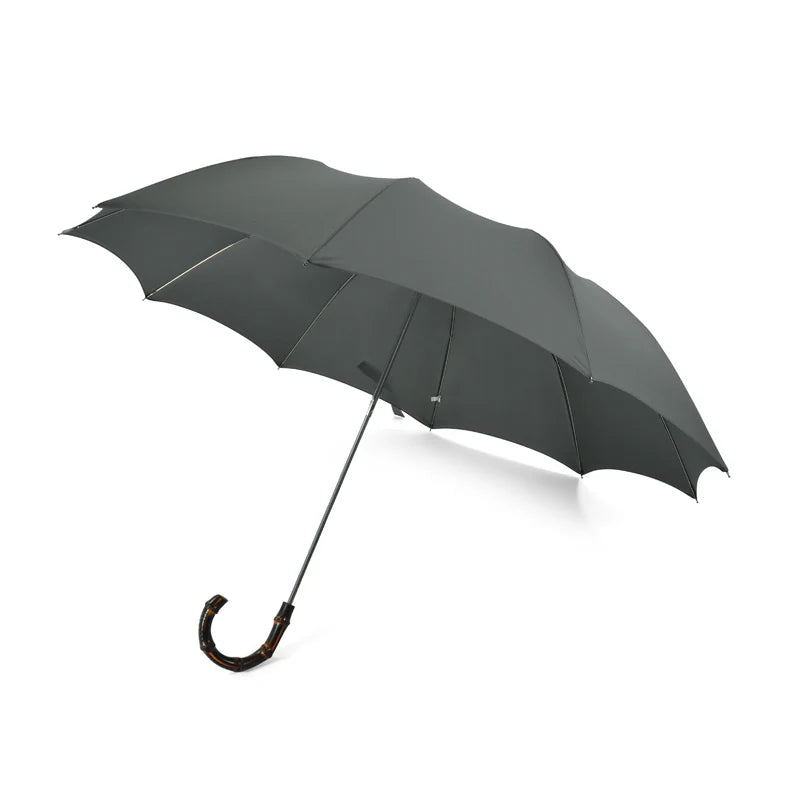 Fox Umbrella | Scorched Whangee Crook Handle Telescopic Grey