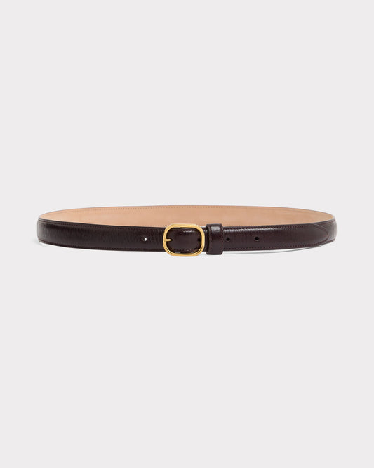 Husbands Paris | Thin Belt in Tumbled Shiny Calf Wine
