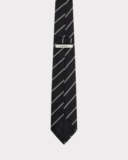 Husbands Paris | Tie In Silk Navy &amp; Burgundy