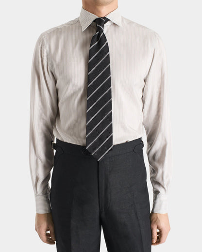 Husbands Paris | Tie In Silk Navy &amp; Burgundy