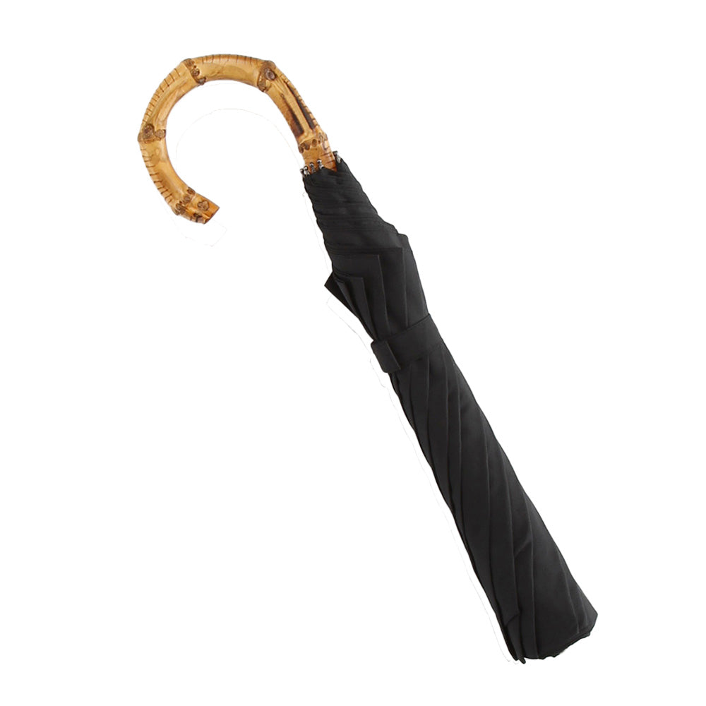 Fox Umbrella | Whangee Crook Handle Telescopic Black