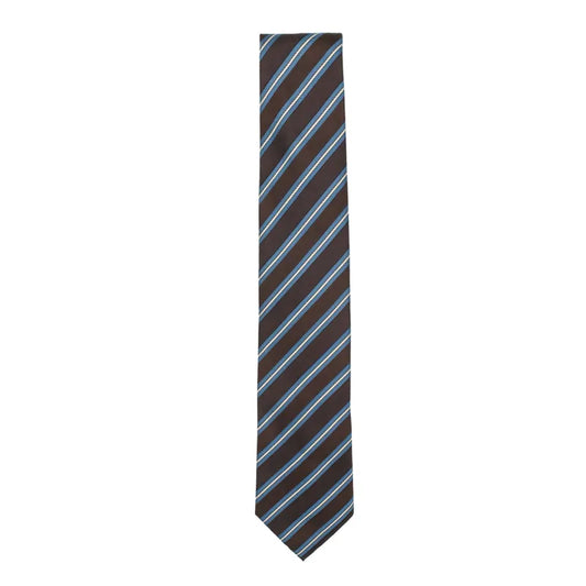 Holliday &amp; Brown | Brown With Sky Blue &amp; White Stripe Tie W7887 5