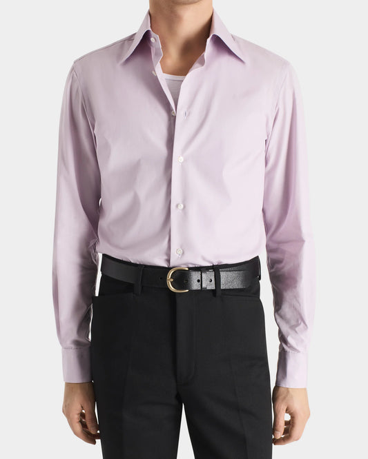 Husbands Paris | Wide Collar Shirt in Supima Cotton Poplin Lilac