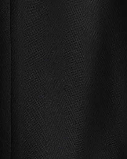 Husbands Paris | Wide Trousers in 4-ply Cavalry Virgin Wool Twill Black Herringbone
