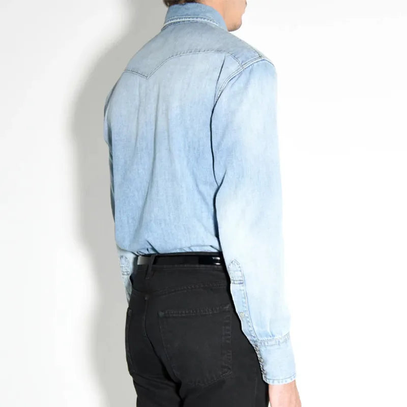 Husbands Paris | Selvedge Denim Stone Washed Western Shirt