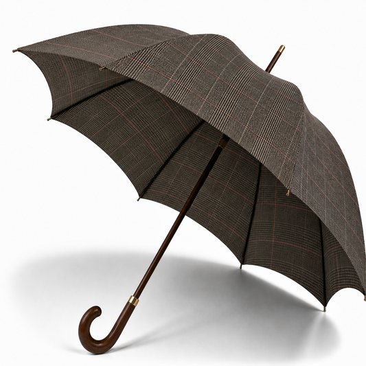 Fox Umbrella | Walnut Crook Brown POW Check