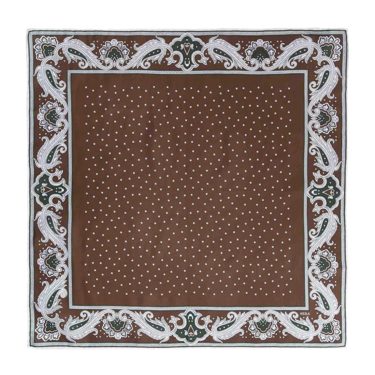 Serà Fine Silk | Waves - Brown Cotton & Silk Bandana