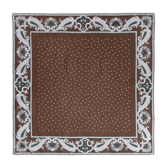 Serà Fine Silk | Waves - Brown Cotton & Silk Bandana