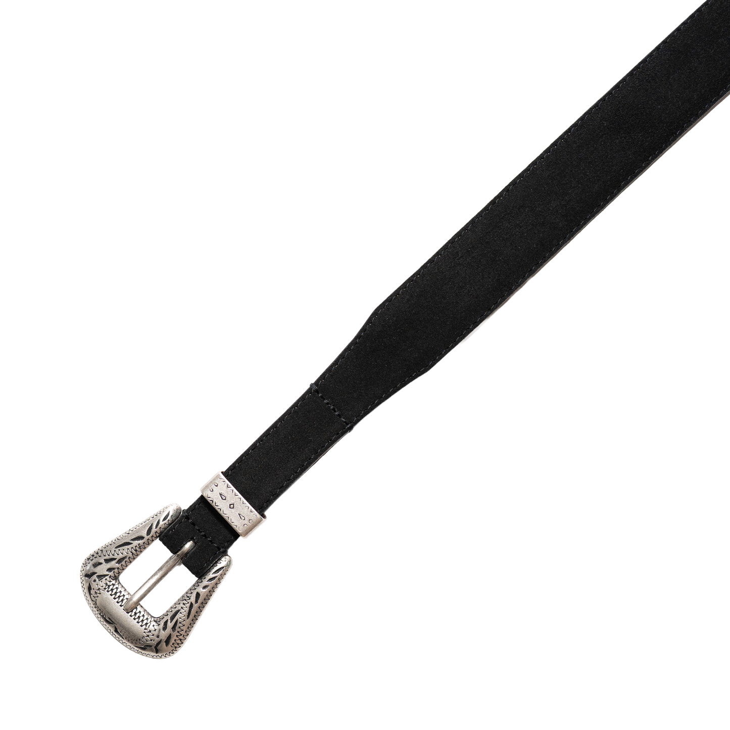 Simonnot Godard | Western Suede 3cm Silver Black Belt