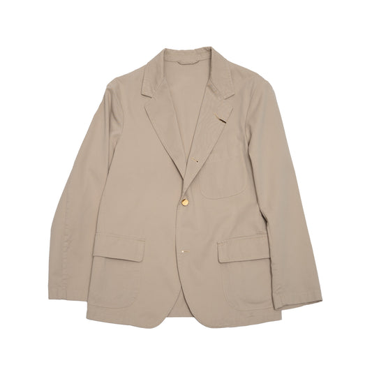 Orbium | Cotton Twill Brass Button Workdress Jacket Beige