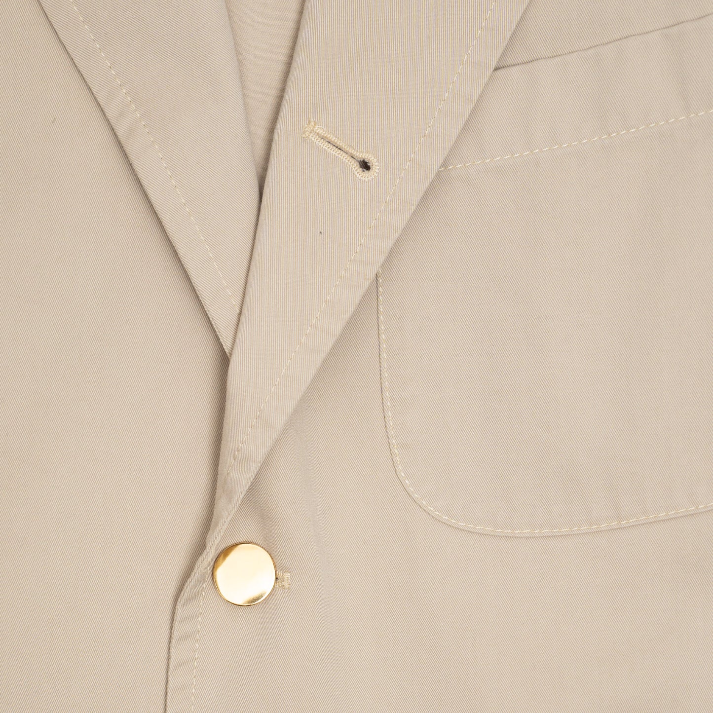 Orbium | Cotton Twill Brass Button Workdress Jacket Beige