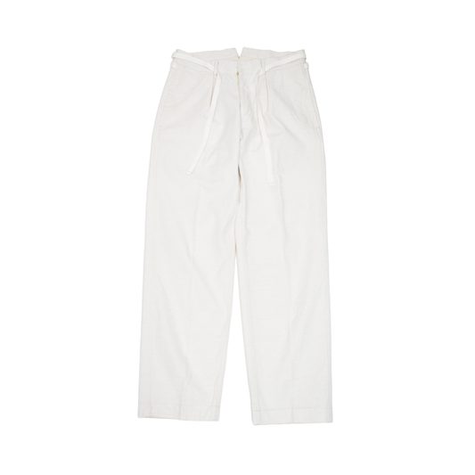 Coherence | Alain Selvedge Yacht Canvas Trousers White
