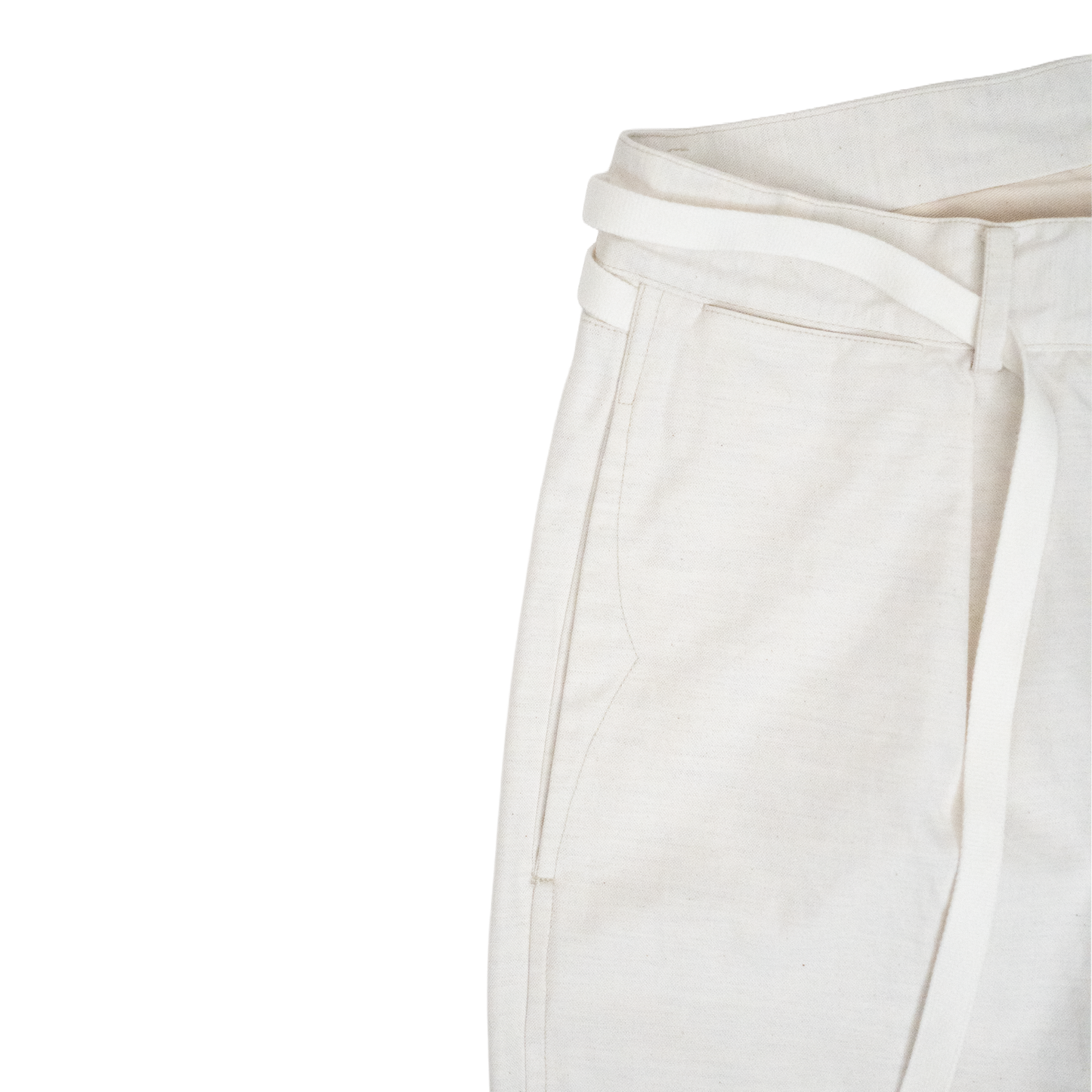Coherence | Alain Selvedge Yacht Canvas Trousers White