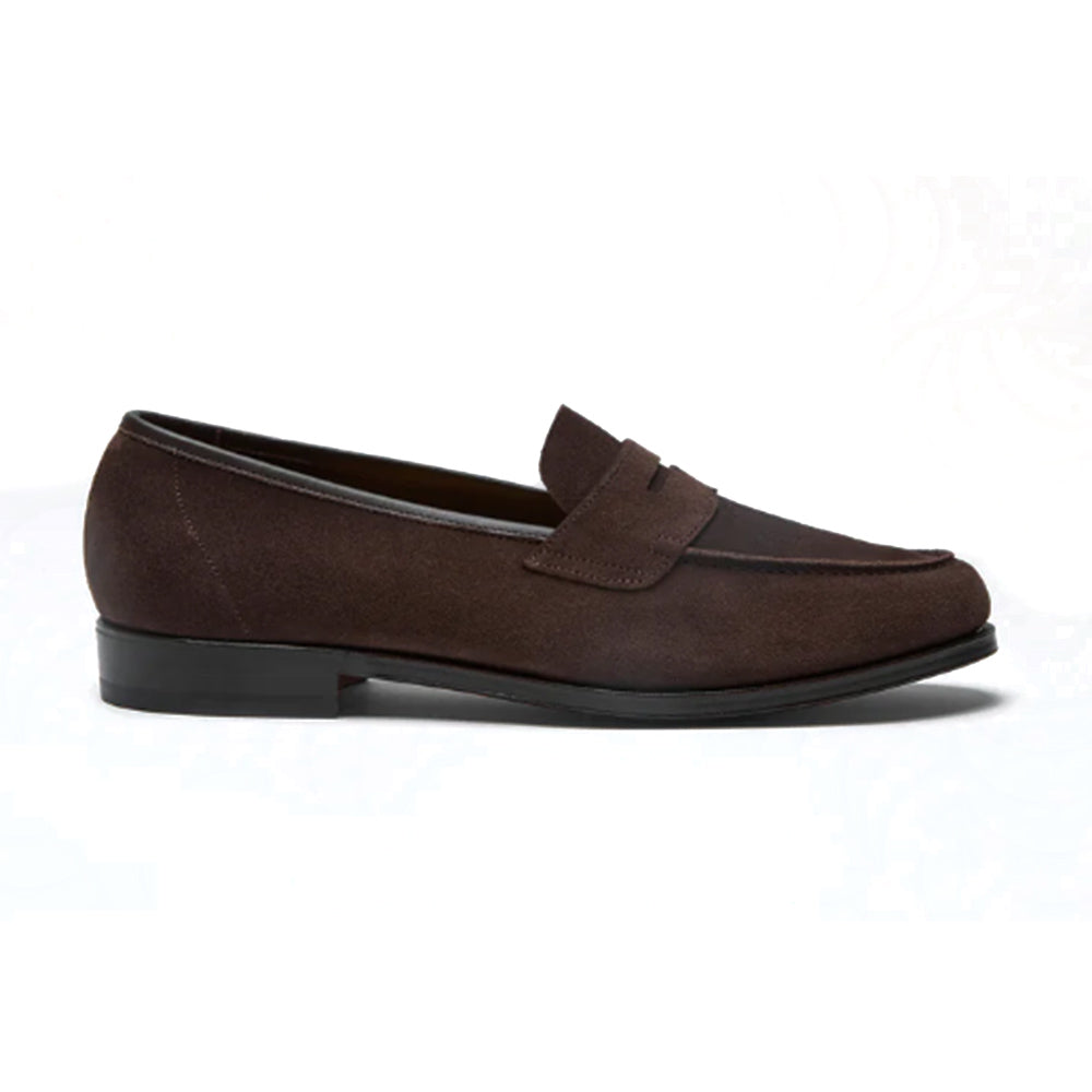 Oriental Shoemaker | Albers Penny Loafer Unlined Dark Brown Suede