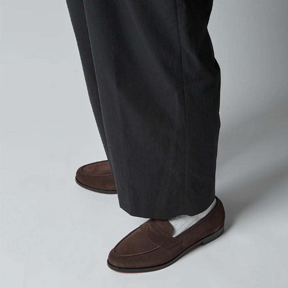 Oriental Shoemaker | Albers Penny Loafer Unlined Dark Brown Suede