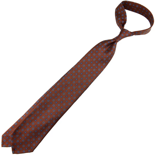 Shibumi Firenze | Anniversary Collection Floral Printed Silk Tie Beech Wood