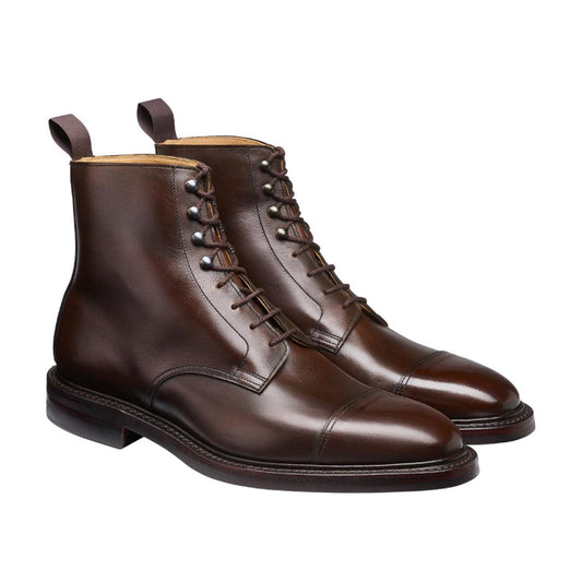 Crockett & Jones | Argyll Derby Boots Dark Brown Wax Calf