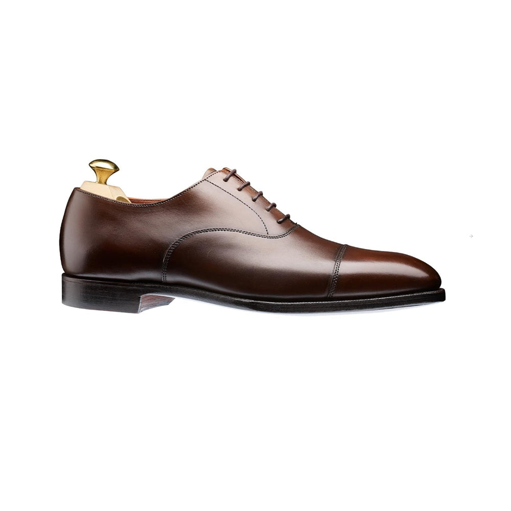 Crockett & Jones | Audley Cap Toe Oxford Dark Brown Antique Calf