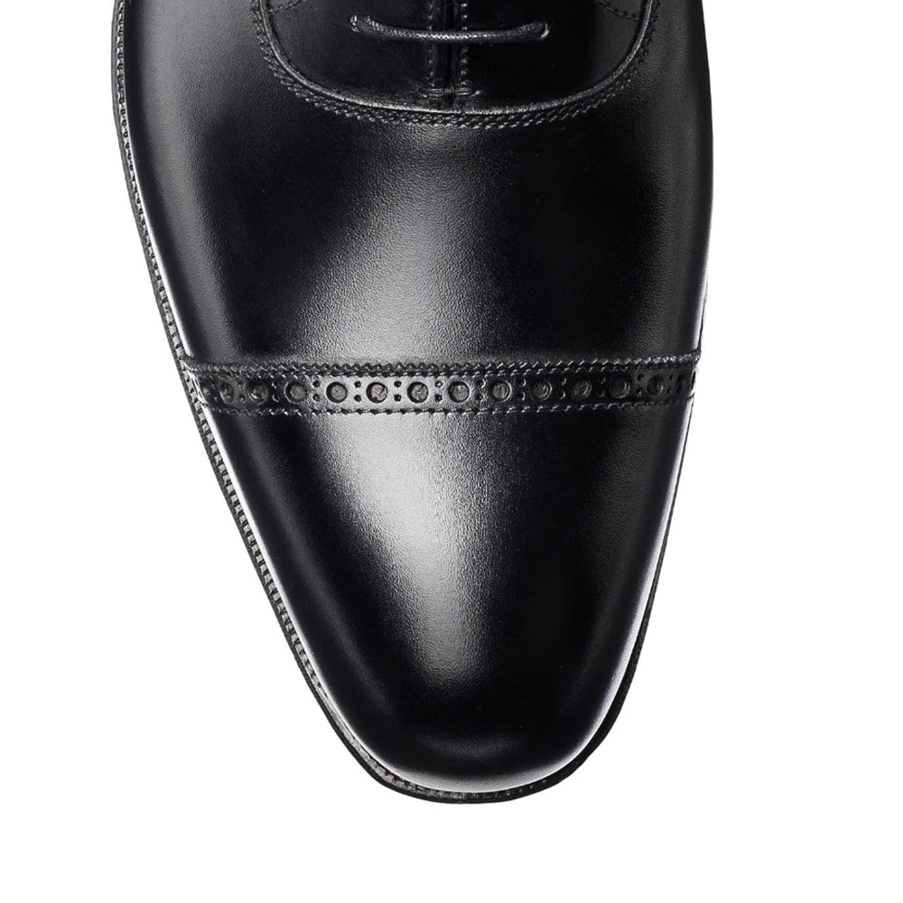 Crockett & Jones | Belgrave Medallion Toe Cap Oxford Black Calf