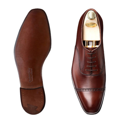 Crockett & Jones | Belgrave Medallion Toe Cap Oxford Chestnut Antique Calf