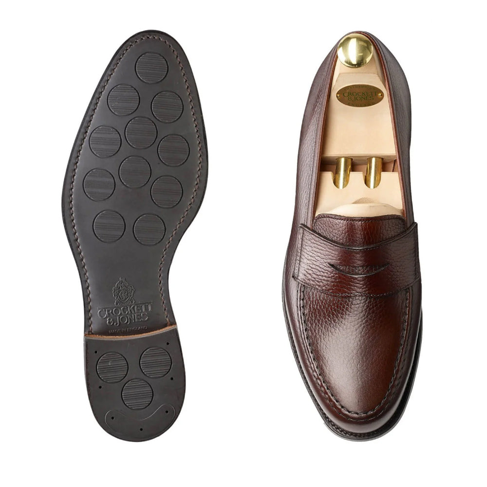 Crockett &amp; Jones | Boston Penny Loafer Dark Brown Country Calf