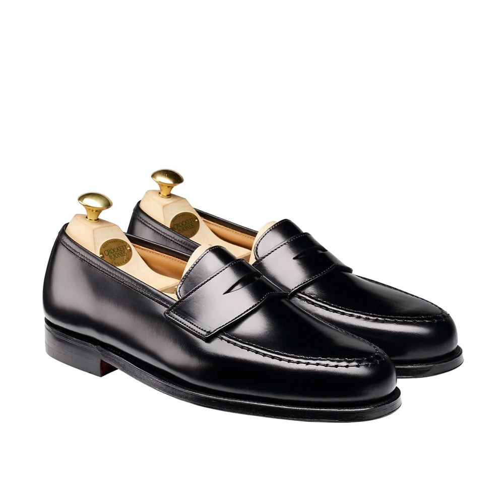 Crockett &amp; Jones | Boston Penny Loafer Black Cavalry Calf