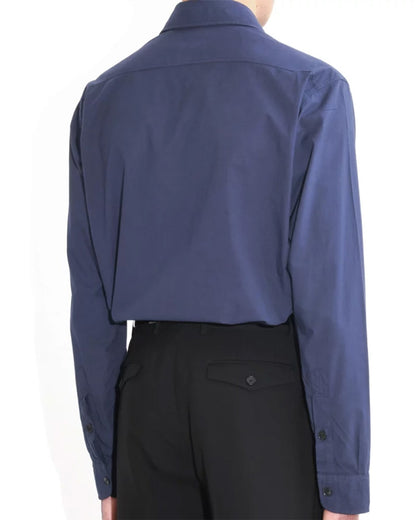 Husbands Paris | Boy Scout Shirt In Poplin Dark Cobalt Blue