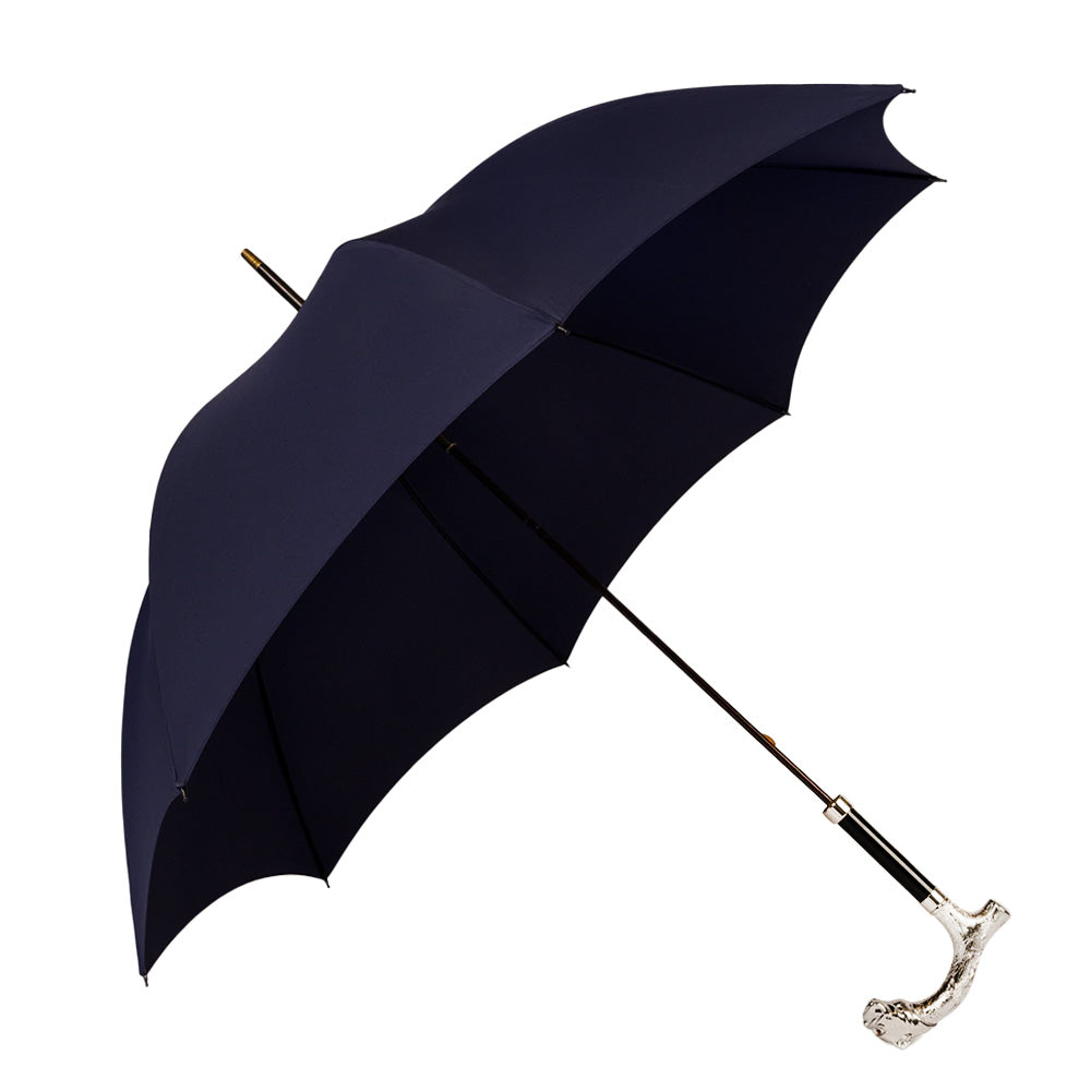 Fox Umbrella | Nickel Bulldog Head Navy