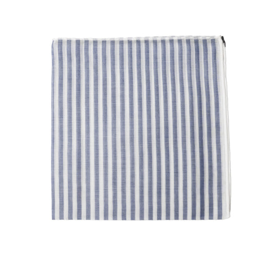Simonnot Godard | Buren Blue Stripe Pocket Square