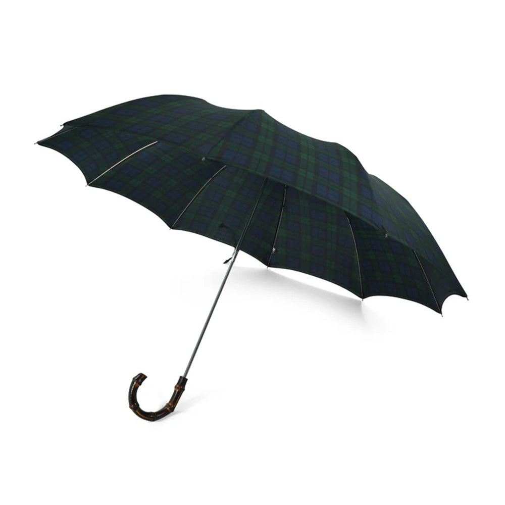 Fox Umbrella | Scorched Whangee Crook Handle Telescopic Black Watch