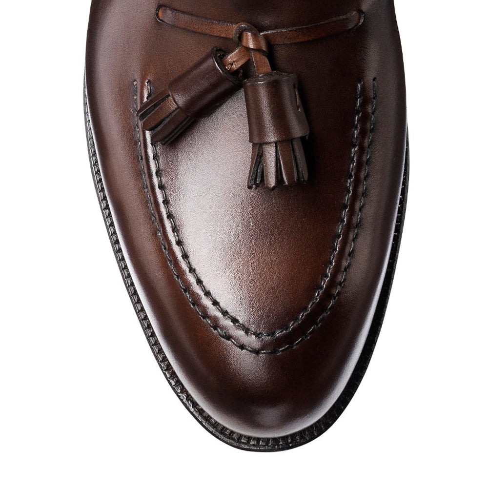 Crockett &amp; Jones | Cavendish Tassel Loafer Dark Brown Burnished Calf