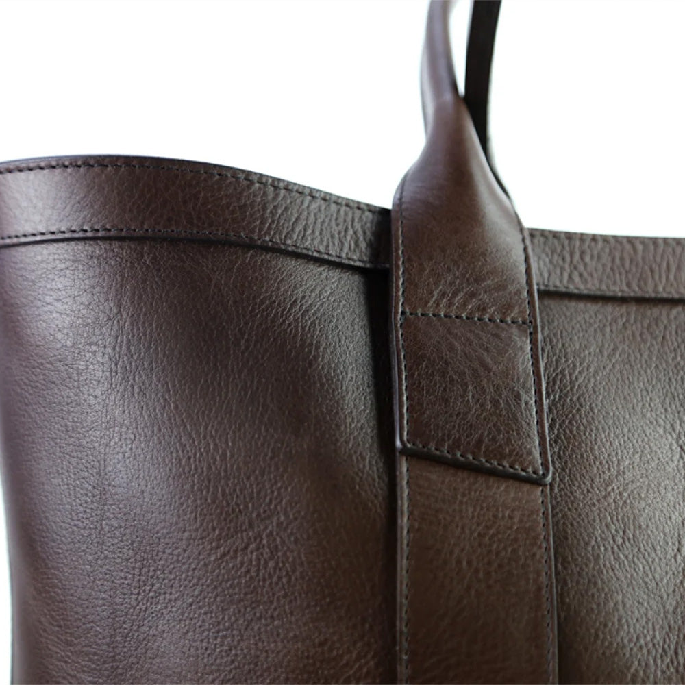 Frank Clegg | Tall Leather Tote Chocolate