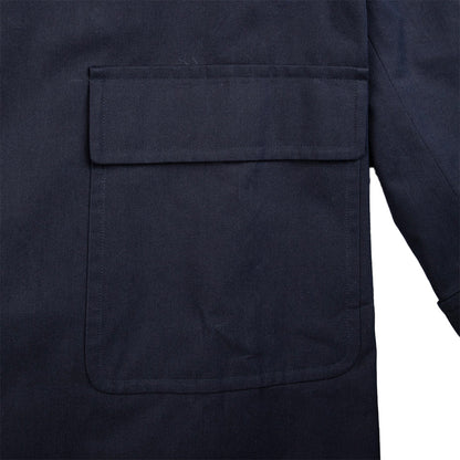 Coherence | Corb II Gabardine Dark Blue Single Breasted Coat