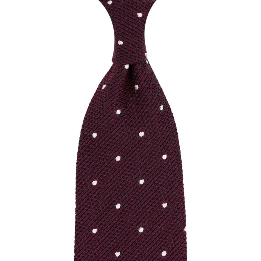 Shibumi Firenze | Dotted Wool/Silk Grenadine Tie Dark Red