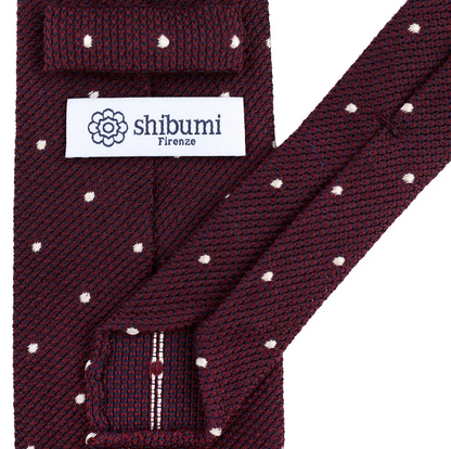 Shibumi Firenze | Dotted Wool/Silk Grenadine Tie Dark Red