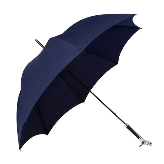 Fox Umbrella | Nickel Fox Head French Navy