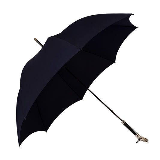 Fox Umbrella | Nickel Fox Head Navy