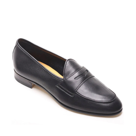 Oriental Shoemaker | Fry Unlined Shrink Leather Belgian Loafer Black