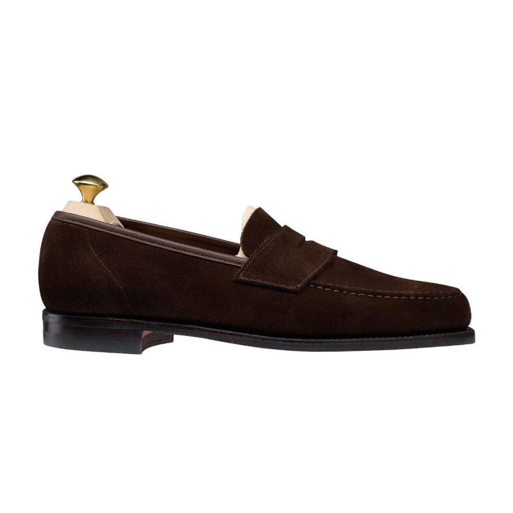 Crockett &amp; Jones | Harvard Penny Loafer Dark Brown Suede