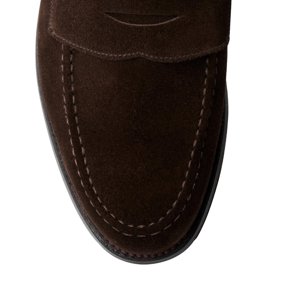 Crockett &amp; Jones | Harvard Penny Loafer Dark Brown Suede