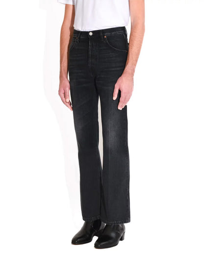 Husbands Paris | Flared High Waisted Jeans In Denim Washed Black