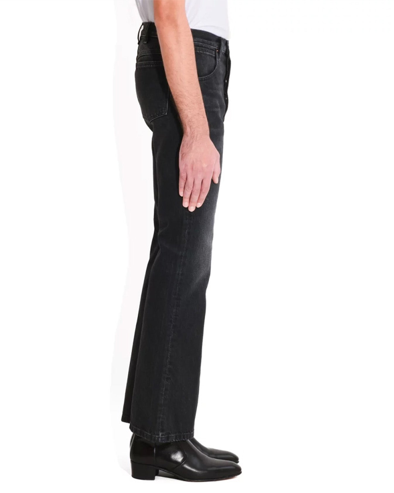 Husbands Paris | Flared High Waisted Jeans In Denim Washed Black