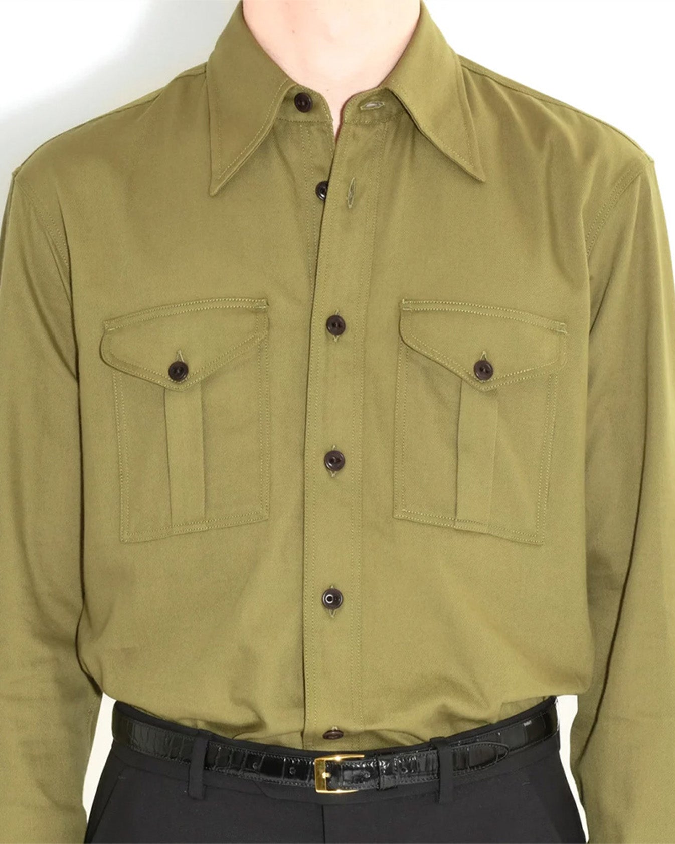 Husbands Paris | Boy Scout Shirt In Twill Khaki – OAKROOM