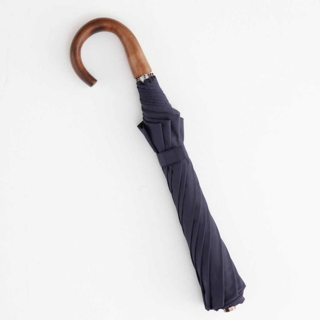 Fox Umbrella | Maple Crook Handle Telescopic Navy