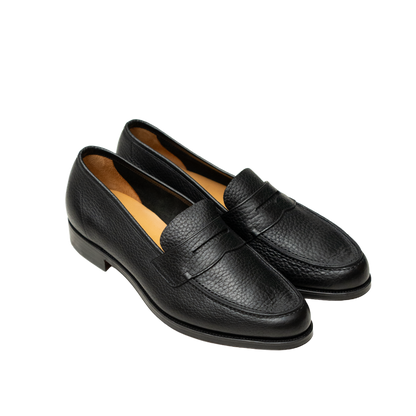 Oriental Shoemaker | Albers Unlined Penny Loafer Black Grain