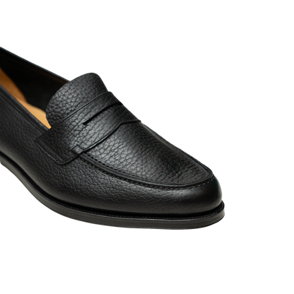Oriental Shoemaker | Albers Unlined Penny Loafer Black Grain