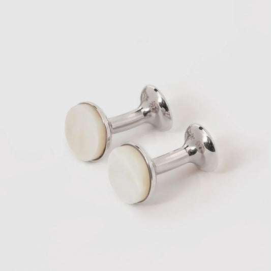 Codis Maya | Mother of Pearl Bow Cufflinks Rhodium