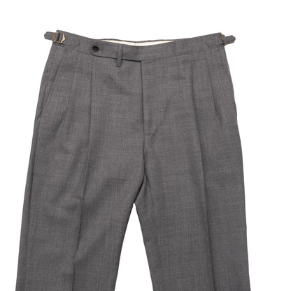 Echizenya | Medium Grey Pleated Wool Trousers